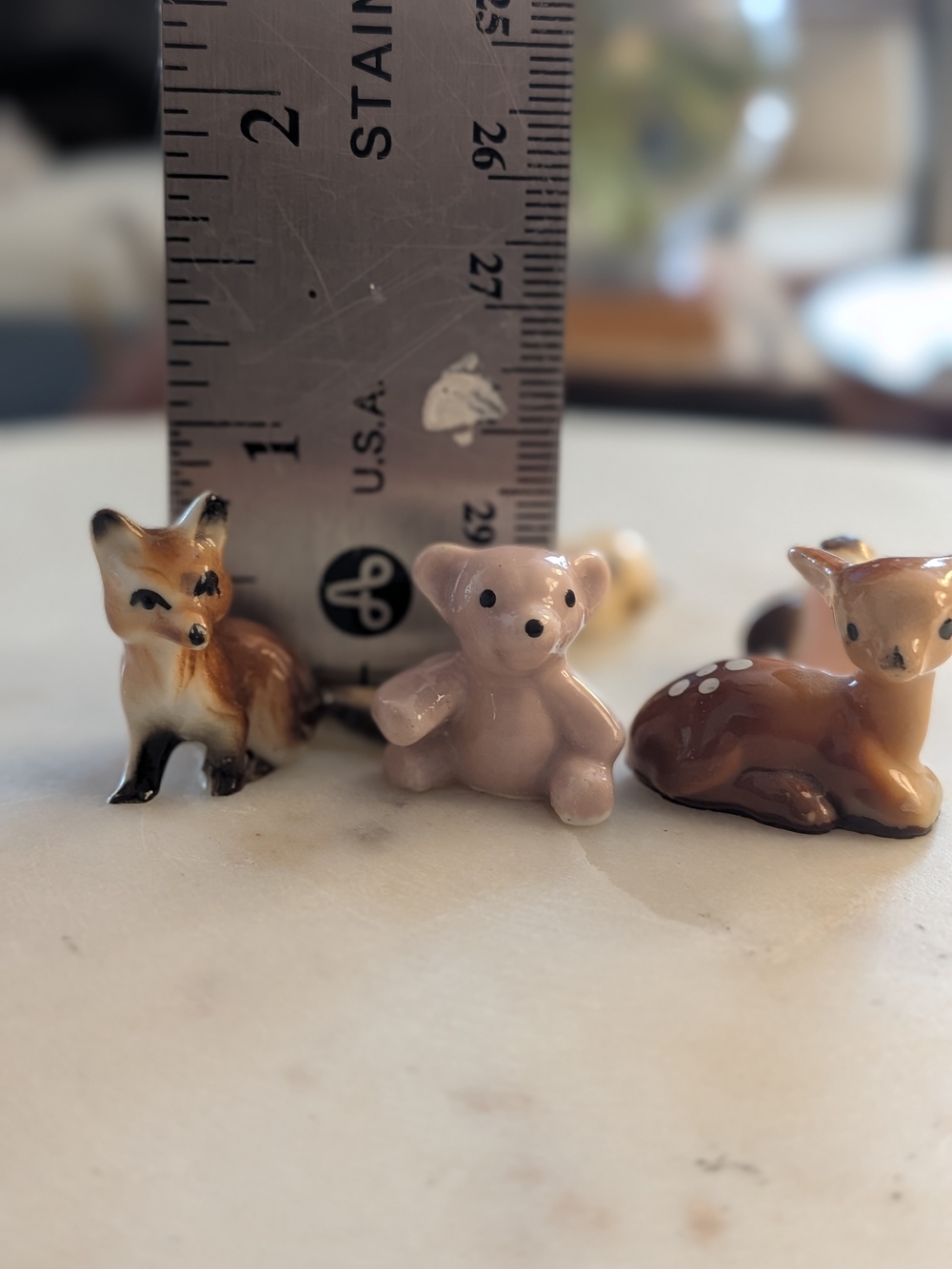 Mini Ceramic Woodland Animal Figurine Set Of 6 Vintage - Picture 12 of 14